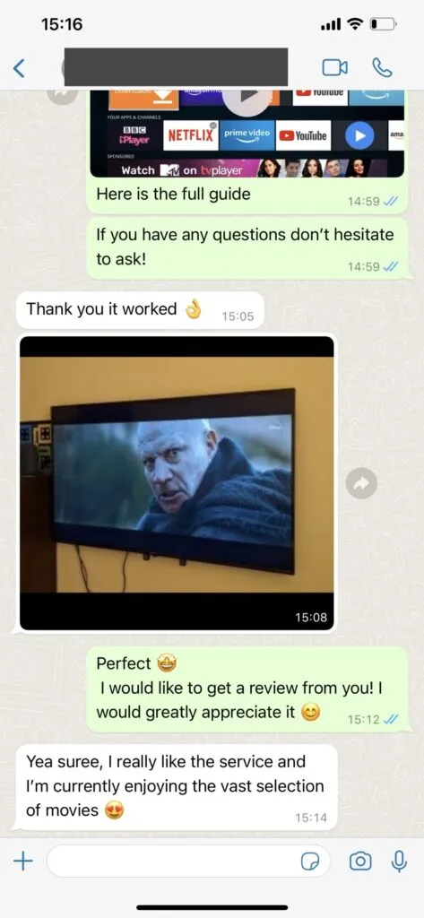 WhatsApp customer support chat review 1 doxdox iptv