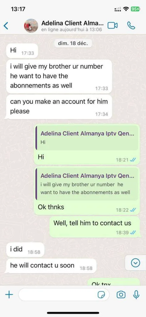 WhatsApp customer support chat review 5 doxdox iptv